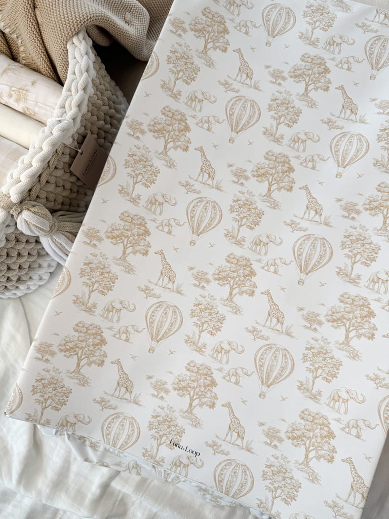 Anti-roll Wedge Changing Mat - Beige Toile