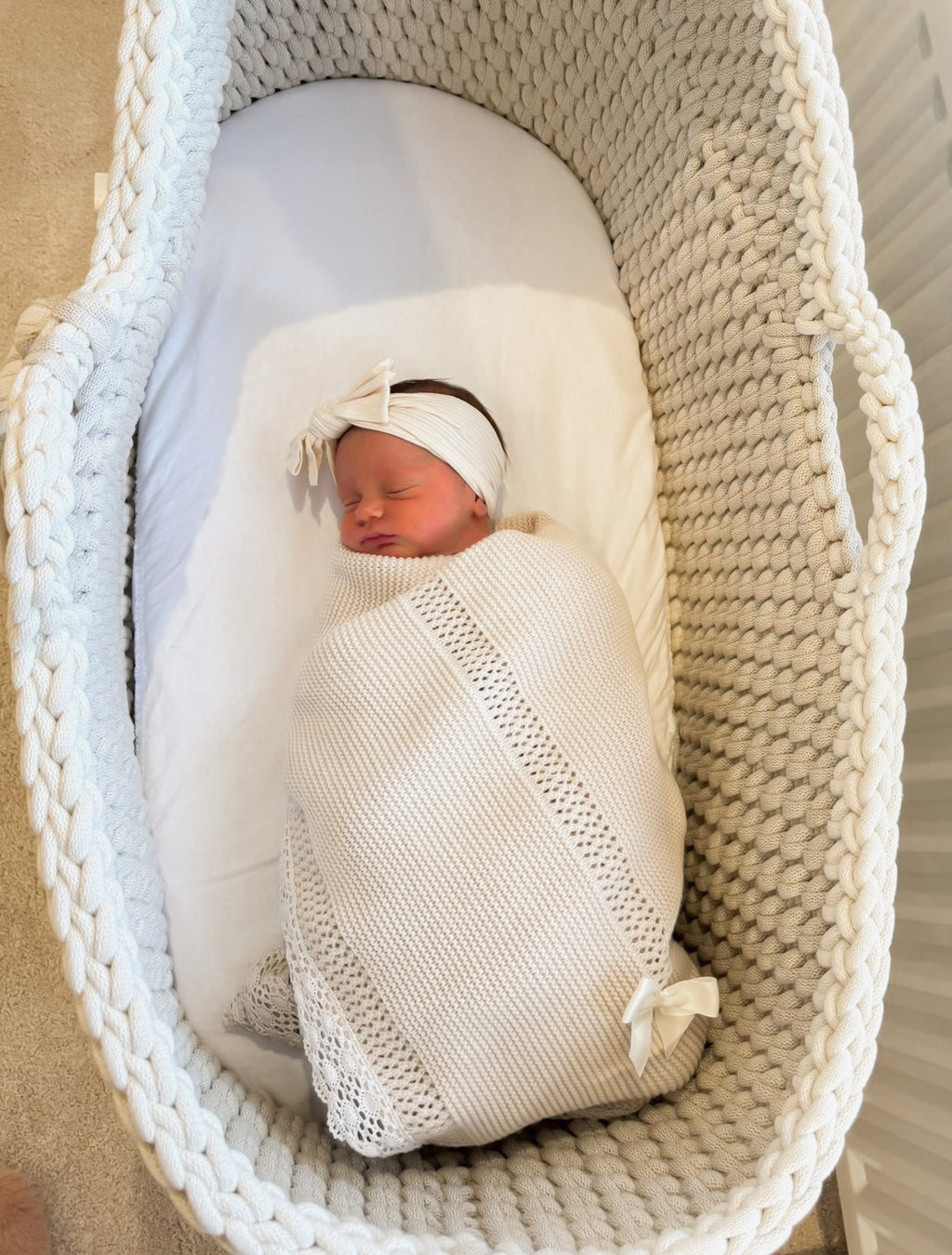 Hooded Crochet Moses Basket