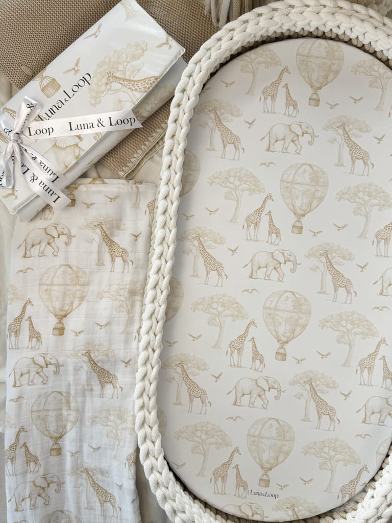 Waterproof Changing Basket Liner - Safari