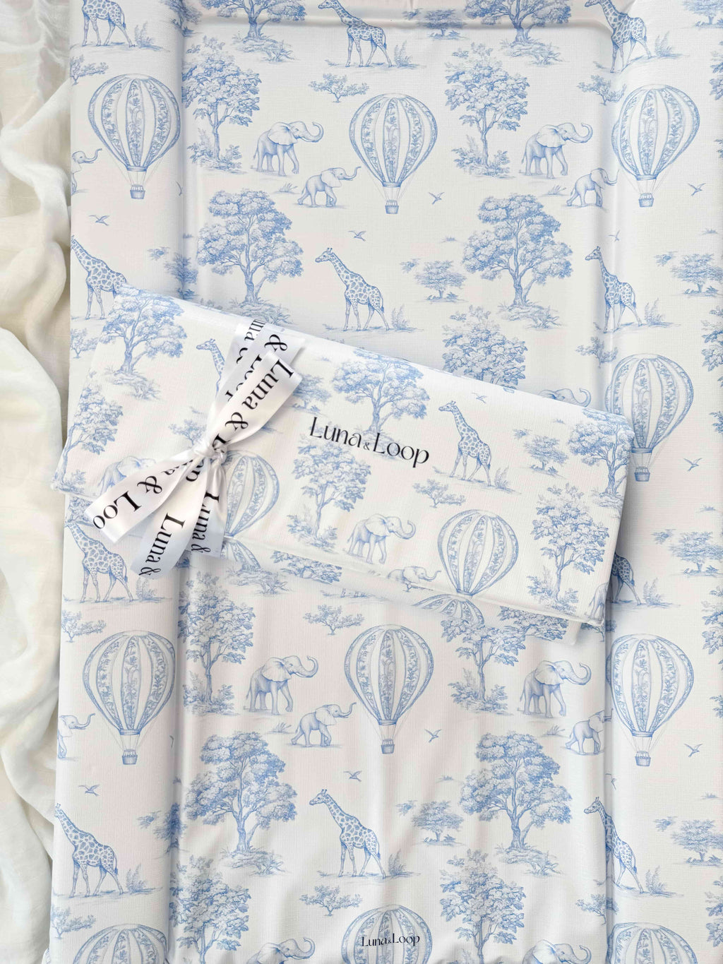 Travel Changing Mat - Blue Toile