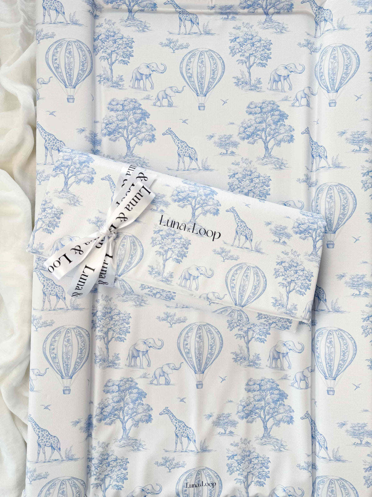 Baby Changing Mat - Blue Toile