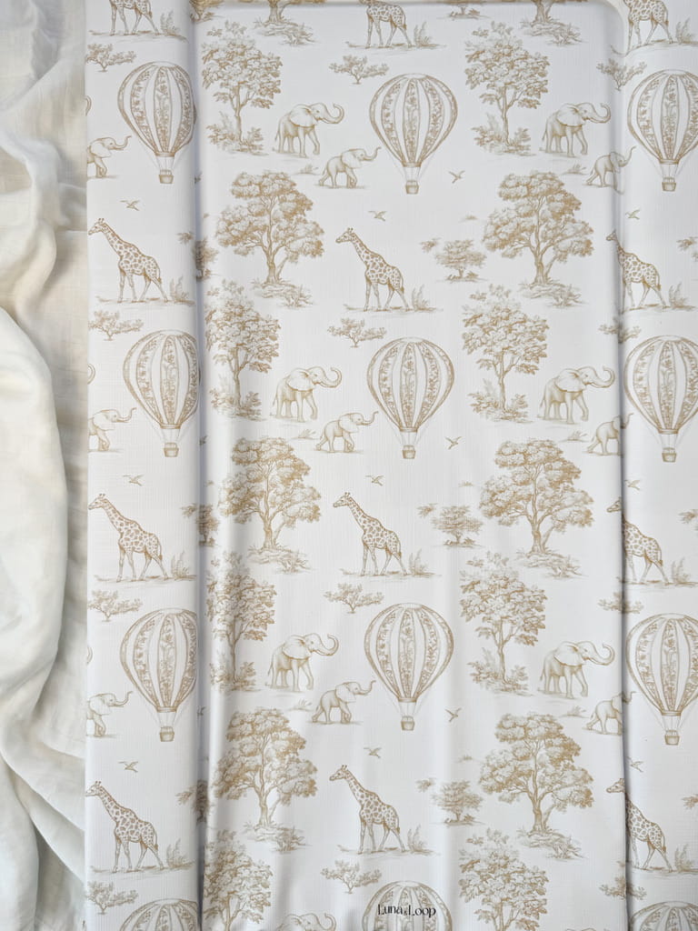 Baby Changing Mat - Beige Toile