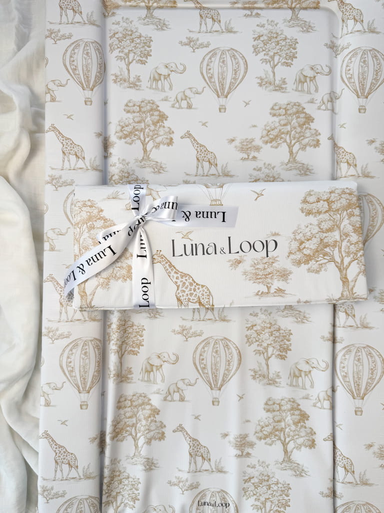 Travel Changing Mat - Beige Toile