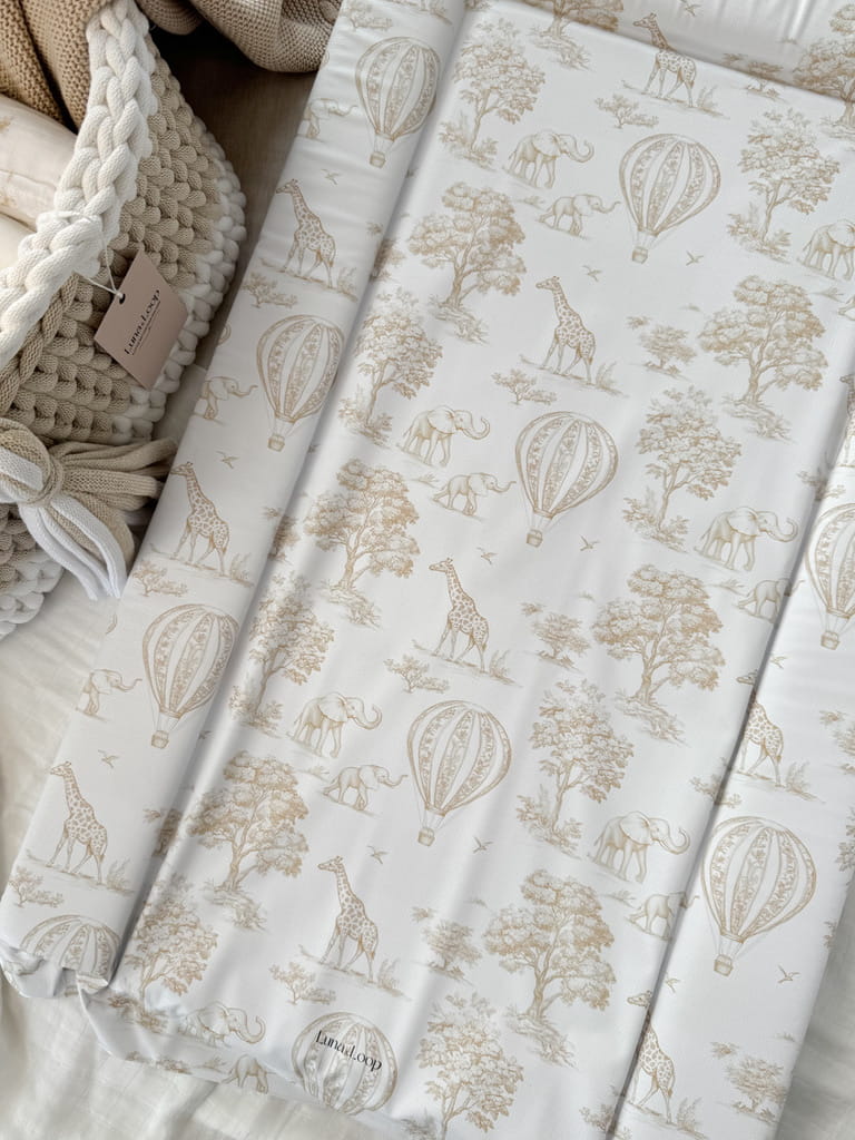 Baby Changing Mat - Beige Toile