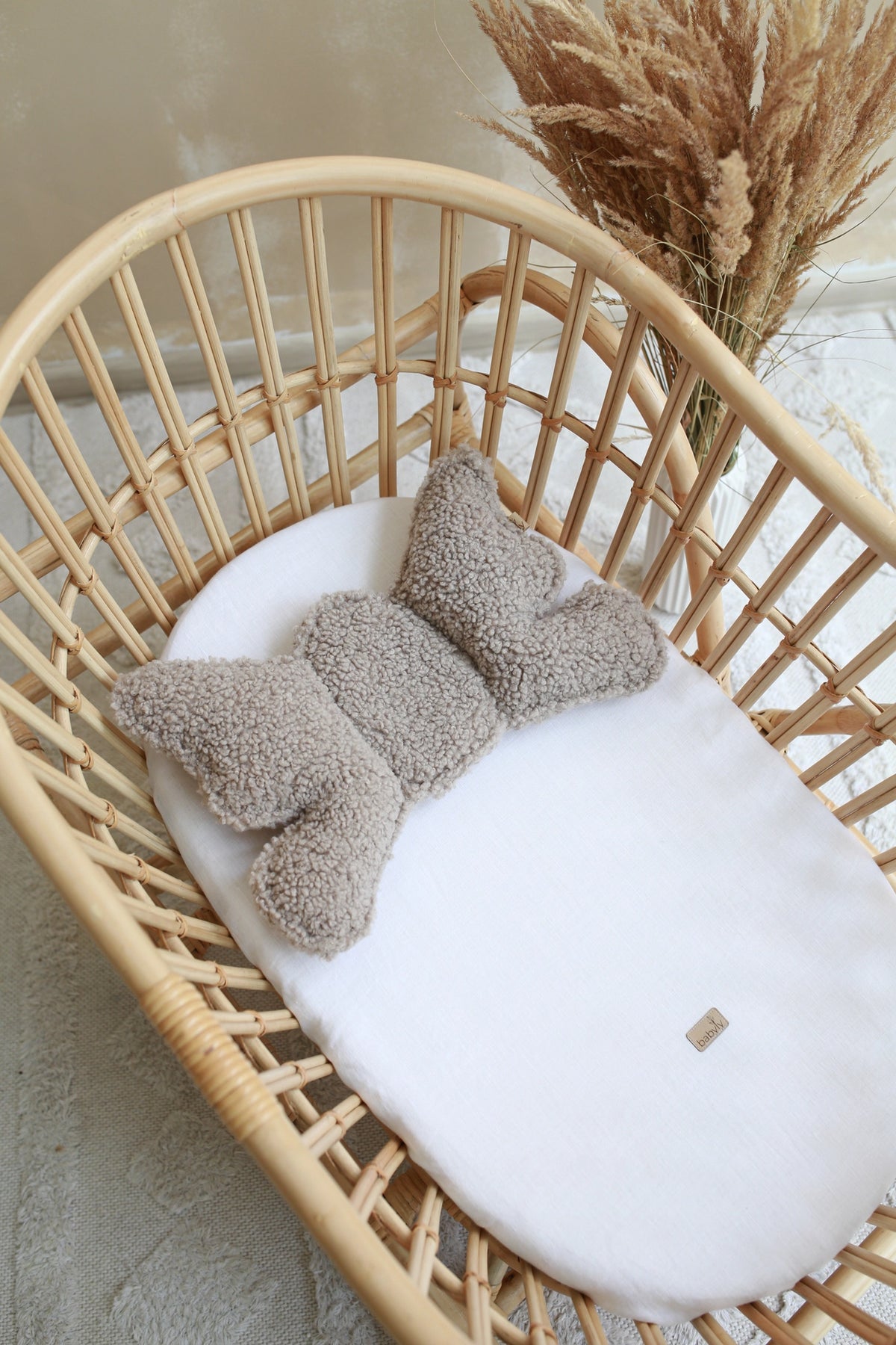 Babyly Teddy Fleece Baby Support Pillow - Taupe
