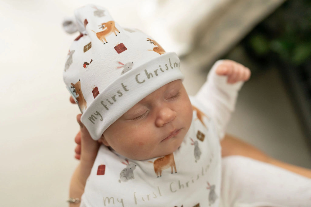My First Christmas Winter Animals Baby Hat