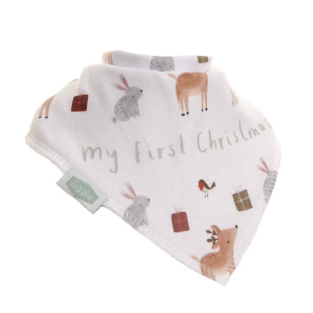 My First Christmas Winter Animals Bib