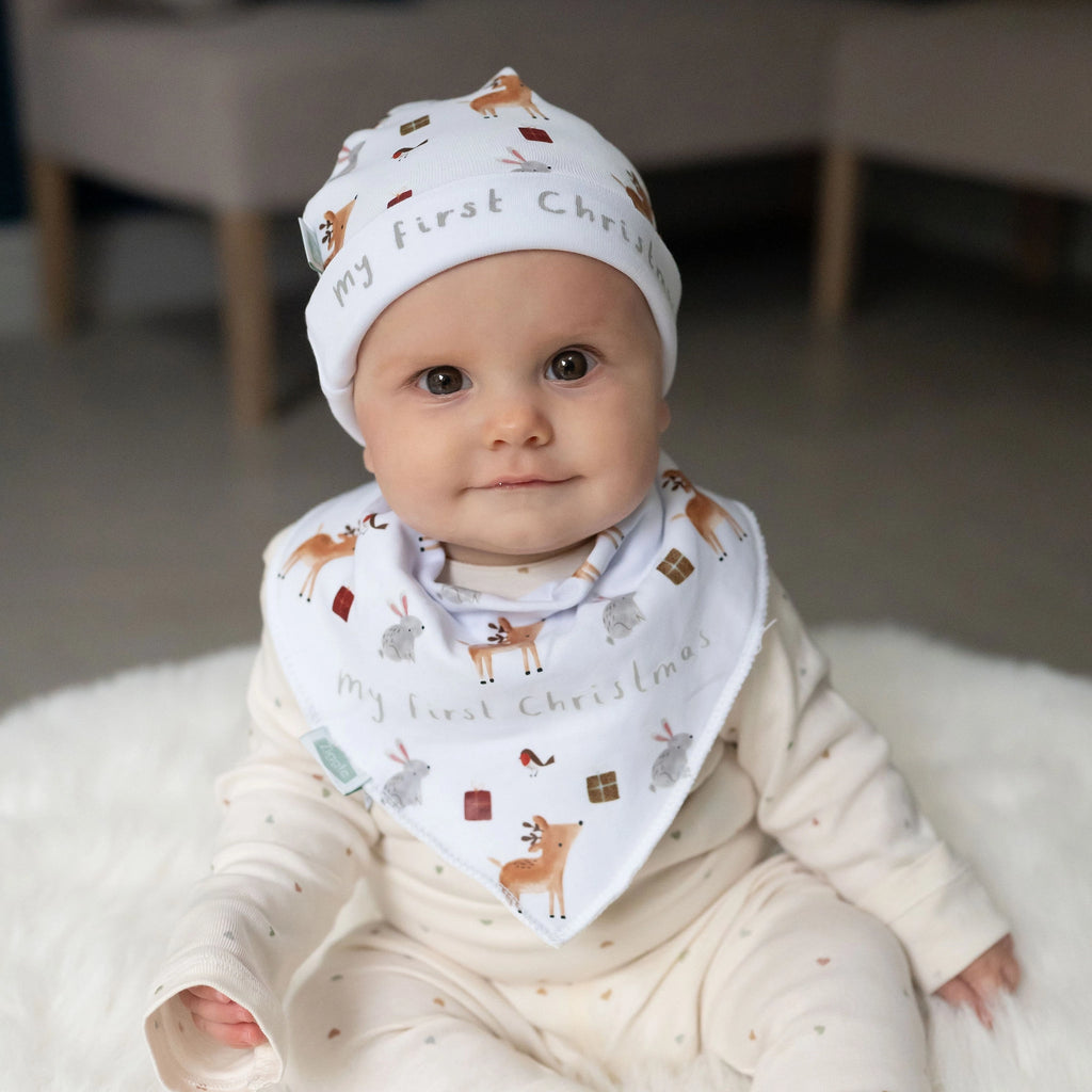 My First Christmas Winter Animals Bib