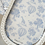 Blue Toile Changing Basket Liner