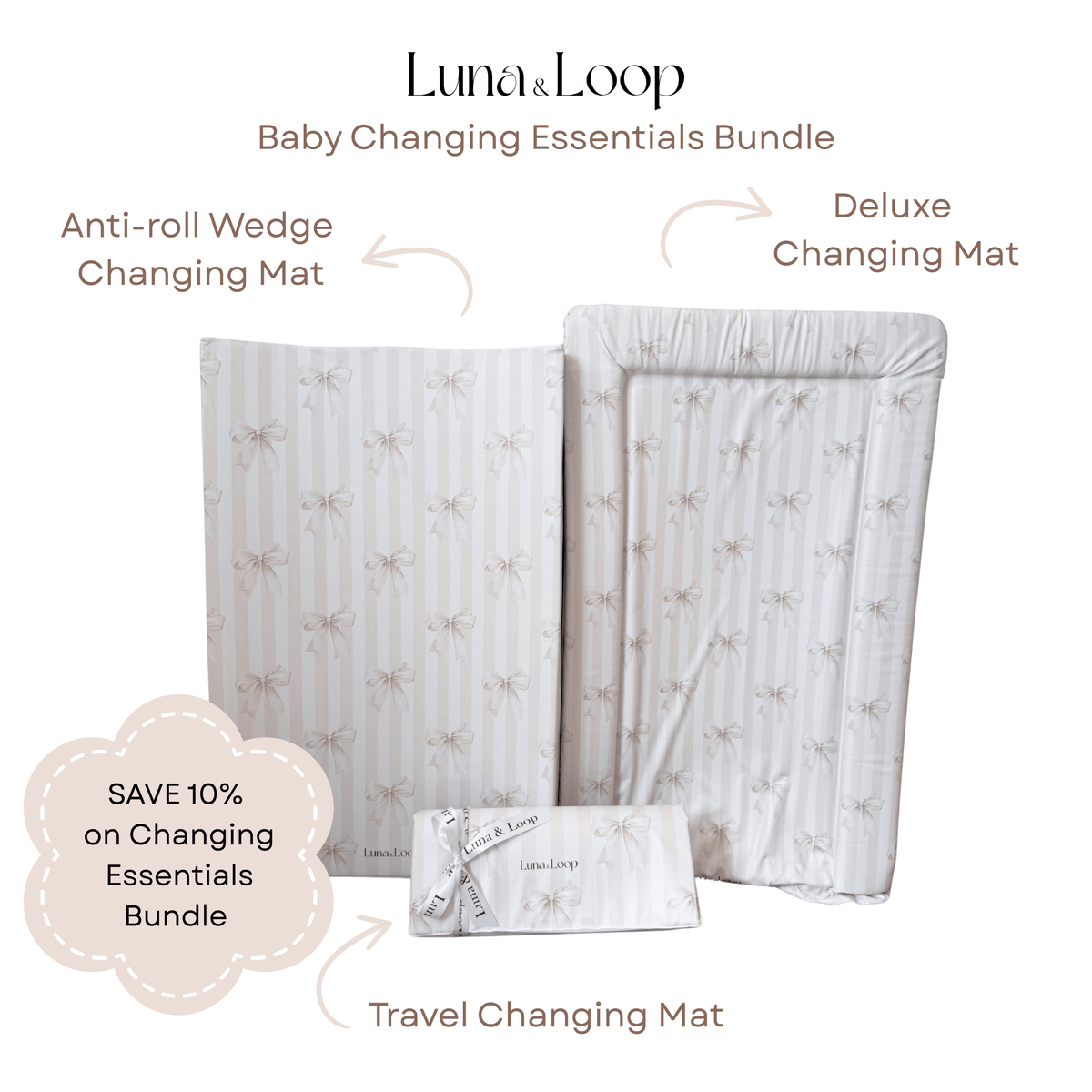 Baby Changing Essentials Bundle - Bows