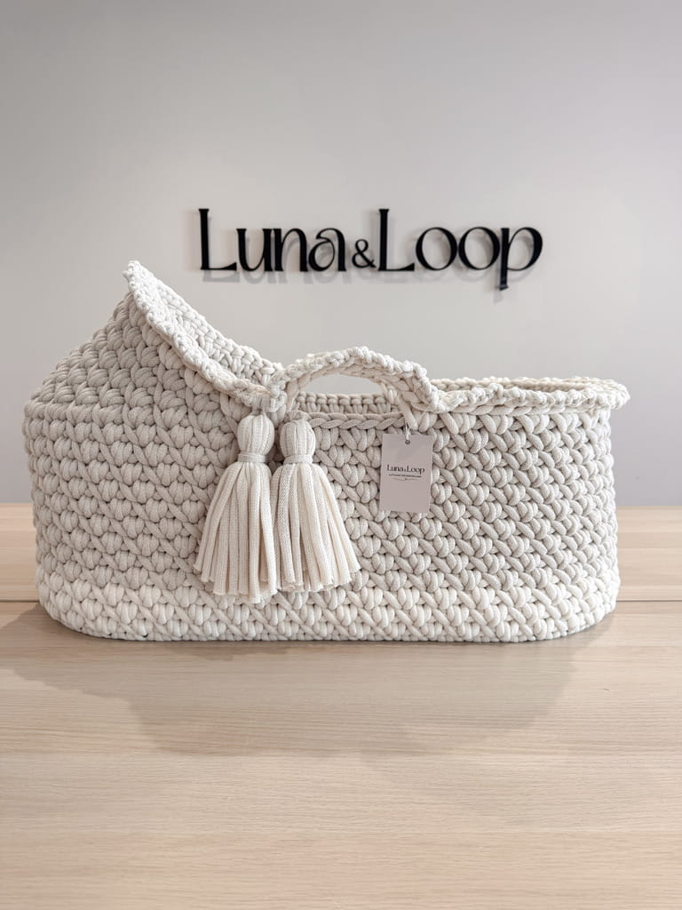 Hooded Crochet Moses Basket