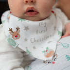 My First Christmas White Cotton Bib