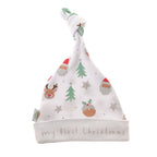 My First Christmas White Cotton Baby Hat
