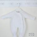 Pex Lace Edged Sleepsuit White