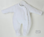 Pex Lace Edged Sleepsuit White