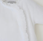 Pex Lace Edged Sleepsuit White