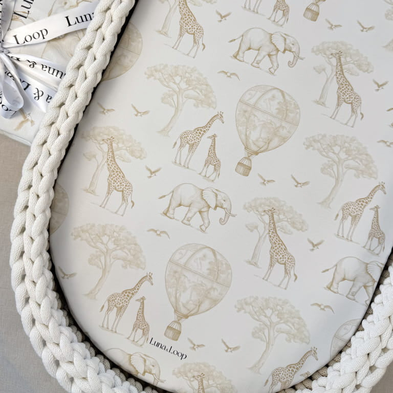 Waterproof Changing Basket Liner - Safari