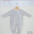 Pex Grey Lace Baby Sleepsuit - Soft Velour | Luna and Loop