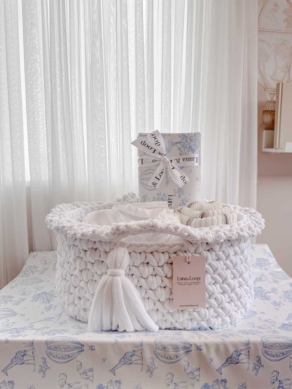 Travel Changing Mat - Blue Toile