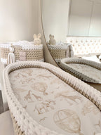 Crochet Baby Changing Basket Bundle in Beige & White