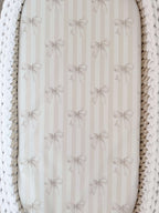 Crochet Baby Changing Basket Bundle in Beige & White