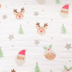 Christmas Cotton Muslin - Santa & Reindeers