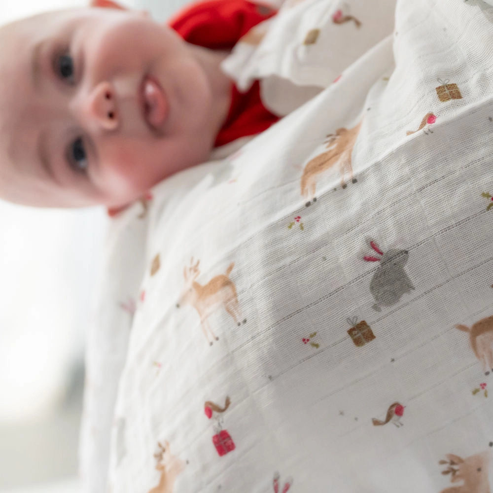 Christmas Cotton Muslin - Winter Animals