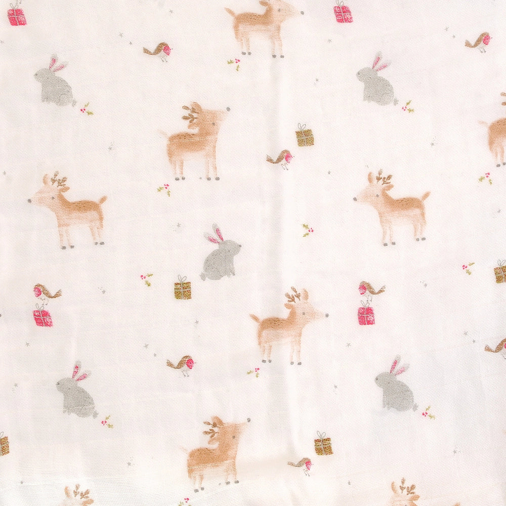 Christmas Cotton Muslin - Winter Animals