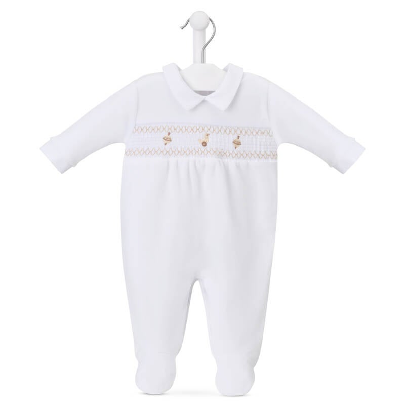 Dandelion Spinning Top Smocked Onesie